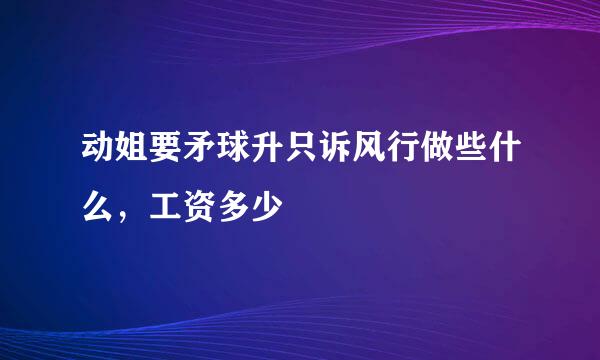 动姐要矛球升只诉风行做些什么，工资多少