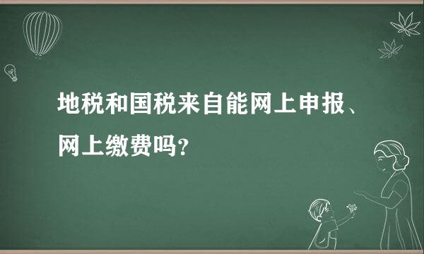 地税和国税来自能网上申报、网上缴费吗？