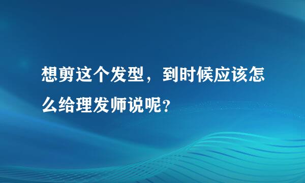 想剪这个发型，到时候应该怎么给理发师说呢？