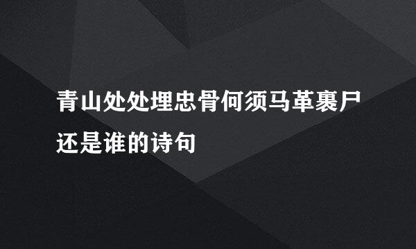 青山处处埋忠骨何须马革裹尸还是谁的诗句