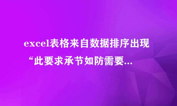 excel表格来自数据排序出现“此要求承节如防需要合并单元格具有相同大小”的对话框