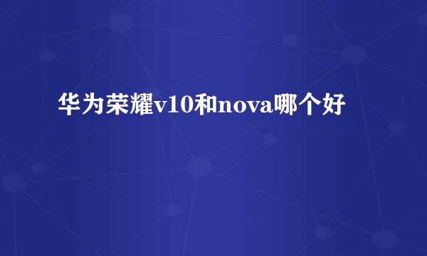 华为荣耀v10和nova哪个好