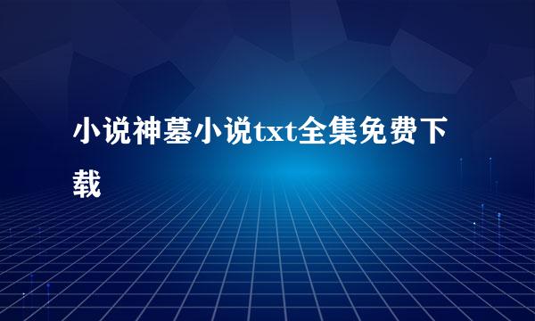 小说神墓小说txt全集免费下载