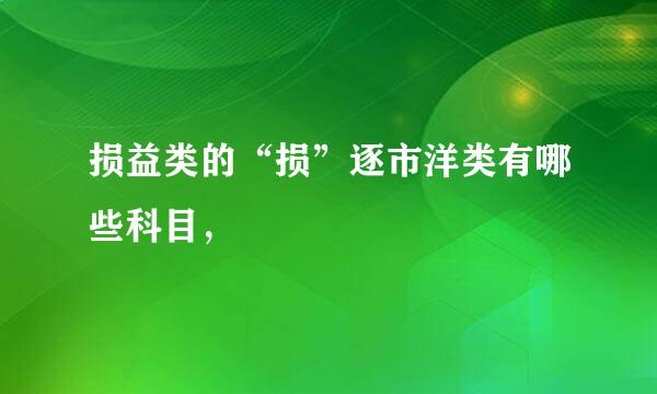 损益类的“损”逐市洋类有哪些科目，