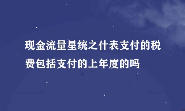 现金流量星统之什表支付的税费包括支付的上年度的吗