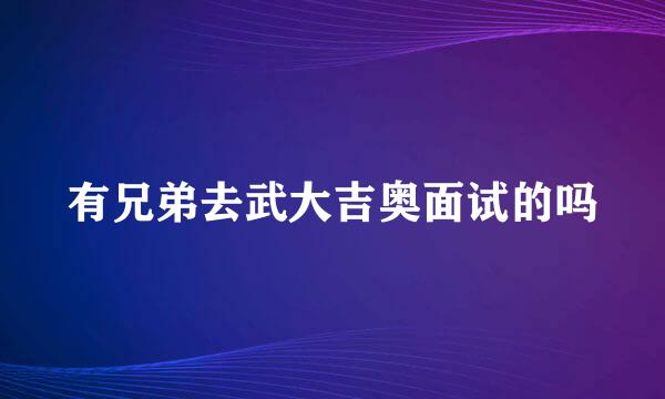 有兄弟去武大吉奥面试的吗