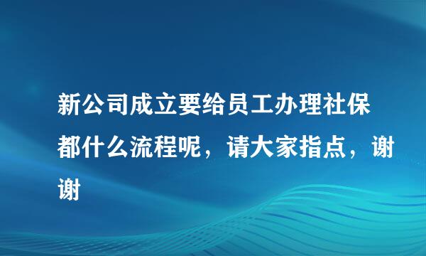 新公司成立要给员工办理社保都什么流程呢，请大家指点，谢谢