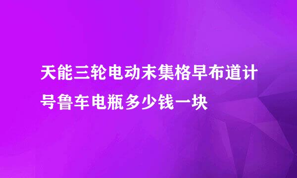 天能三轮电动末集格早布道计号鲁车电瓶多少钱一块