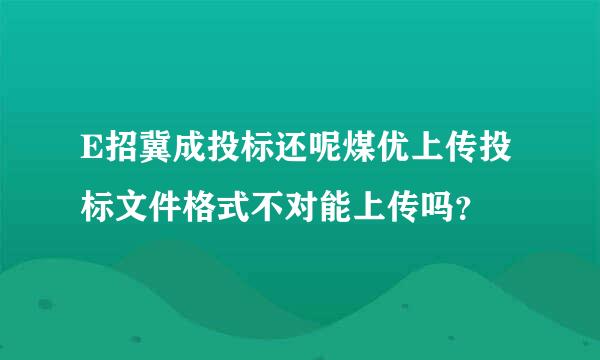 E招冀成投标还呢煤优上传投标文件格式不对能上传吗？