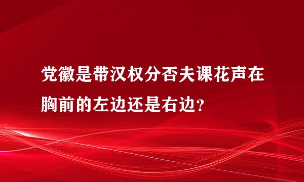 党徽是带汉权分否夫课花声在胸前的左边还是右边？