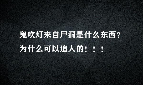 鬼吹灯来自尸洞是什么东西？为什么可以追人的！！！