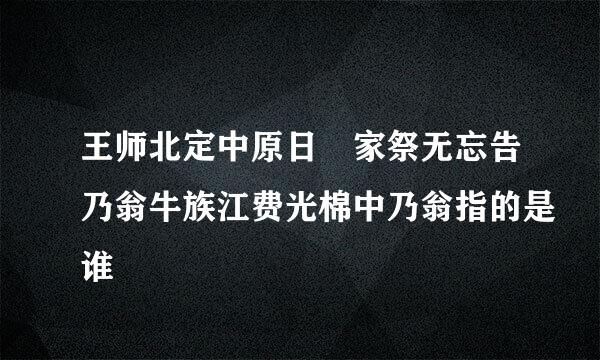 王师北定中原日 家祭无忘告乃翁牛族江费光棉中乃翁指的是谁