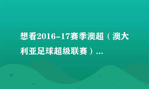 想看2016-17赛季澳超（澳大利亚足球超级联赛）的比赛去哪看？