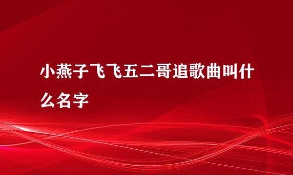 小燕子飞飞五二哥追歌曲叫什么名字