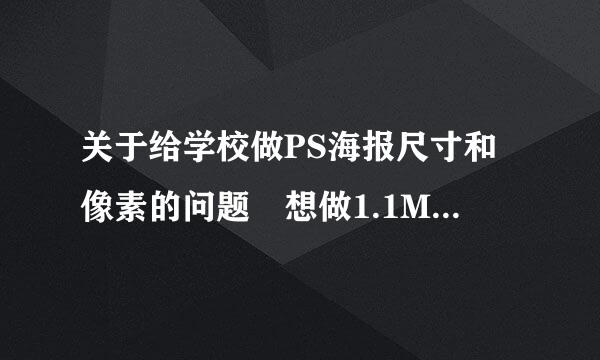 关于给学校做PS海报尺寸和像素的问题 想做1.1M*1.9M的设计