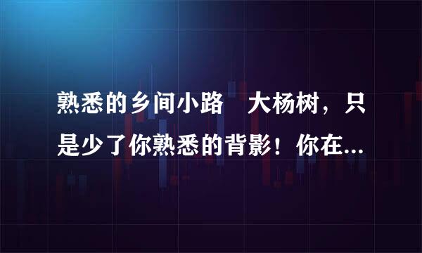 熟悉的乡间小路 大杨树，只是少了你熟悉的背影！你在他乡还好吗！