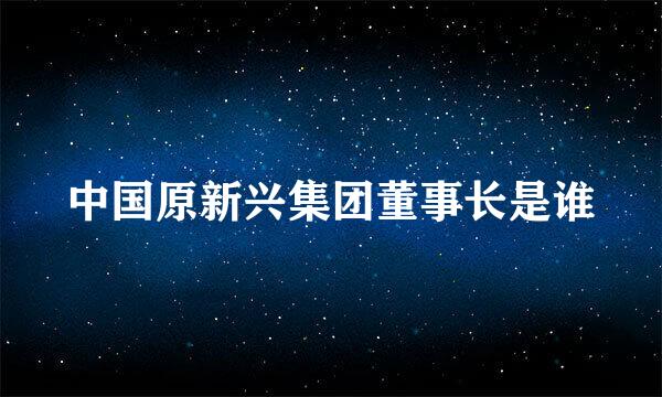 中国原新兴集团董事长是谁