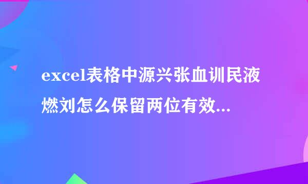 excel表格中源兴张血训民液燃刘怎么保留两位有效数字？来自？不是保留两位小数？？例5要保留成05，0要保留成00，急急！！