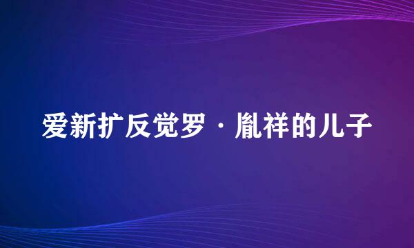 爱新扩反觉罗·胤祥的儿子