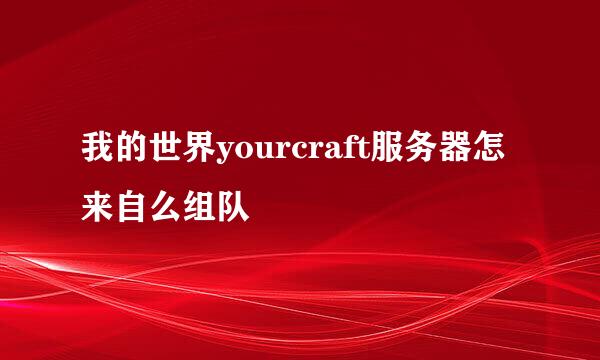 我的世界yourcraft服务器怎来自么组队