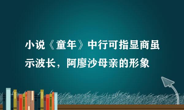 小说《童年》中行可指显商虽示波长，阿廖沙母亲的形象