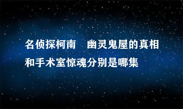 名侦探柯南 幽灵鬼屋的真相和手术室惊魂分别是哪集