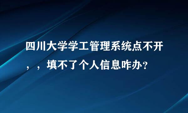 四川大学学工管理系统点不开，，填不了个人信息咋办？