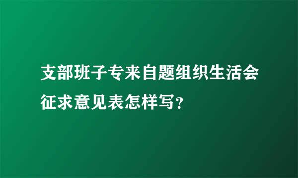 支部班子专来自题组织生活会征求意见表怎样写？