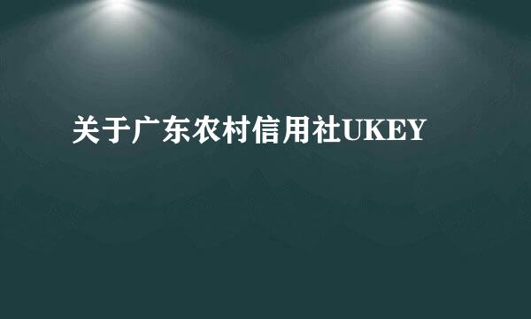 关于广东农村信用社UKEY