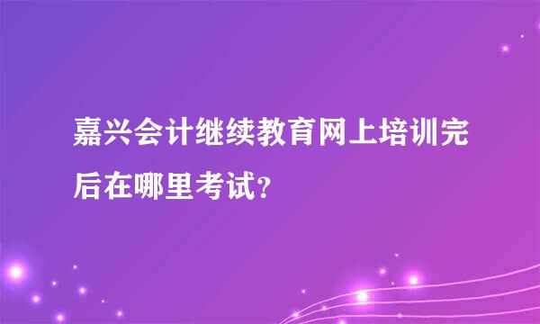 嘉兴会计继续教育网上培训完后在哪里考试？