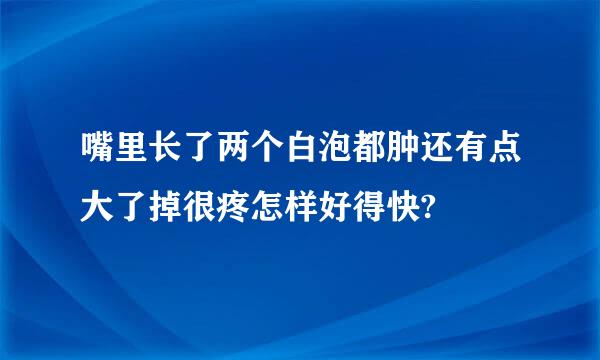 嘴里长了两个白泡都肿还有点大了掉很疼怎样好得快?