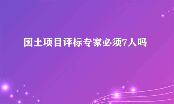 国土项目评标专家必须7人吗