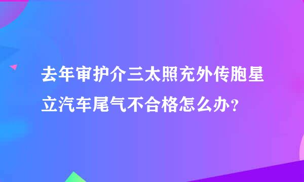 去年审护介三太照充外传胞星立汽车尾气不合格怎么办？