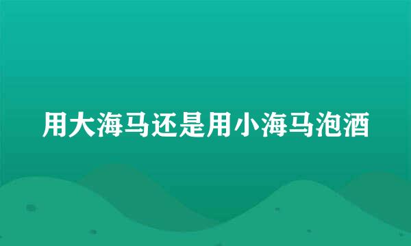 用大海马还是用小海马泡酒