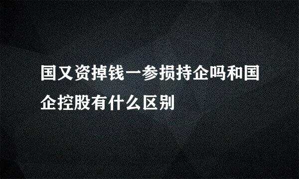 国又资掉钱一参损持企吗和国企控股有什么区别