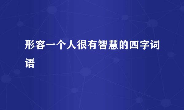 形容一个人很有智慧的四字词语