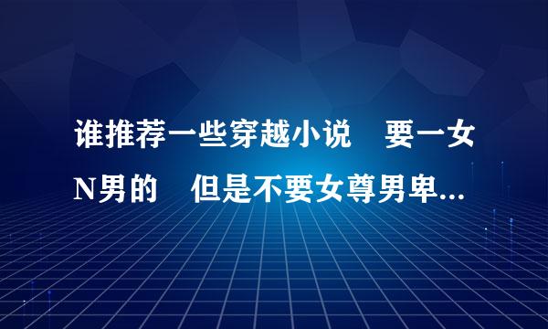 谁推荐一些穿越小说 要一女N男的 但是不要女尊男卑 男主柔柔弱弱的