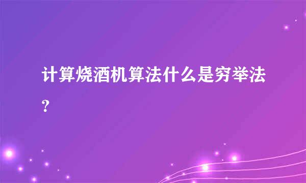 计算烧酒机算法什么是穷举法？