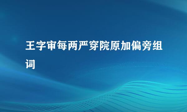 王字审每两严穿院原加偏旁组词