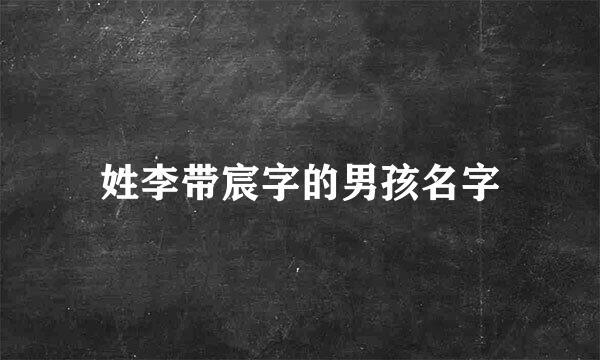 姓李带宸字的男孩名字