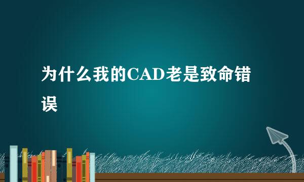 为什么我的CAD老是致命错误