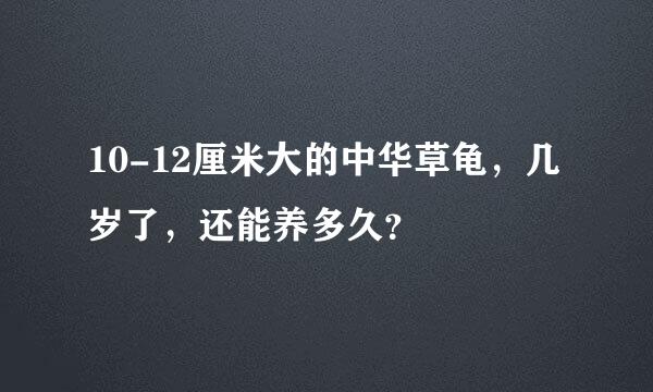 10-12厘米大的中华草龟，几岁了，还能养多久？