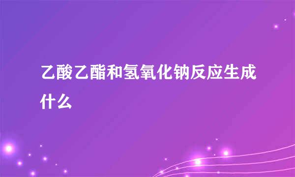 乙酸乙酯和氢氧化钠反应生成什么