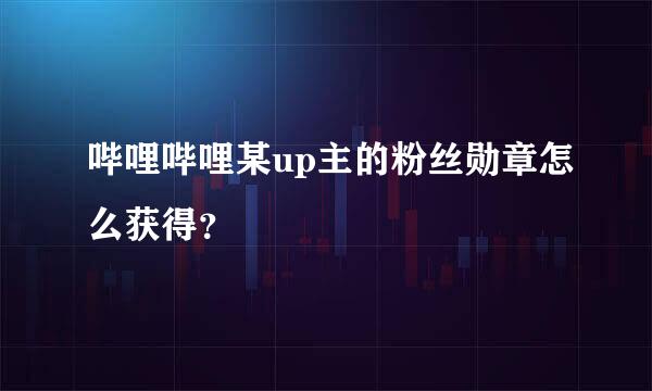 哔哩哔哩某up主的粉丝勋章怎么获得？