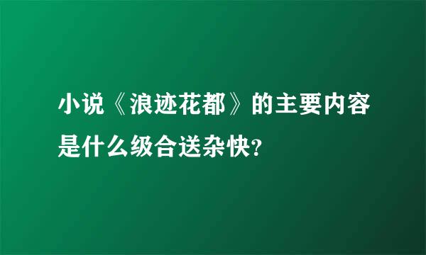 小说《浪迹花都》的主要内容是什么级合送杂快？