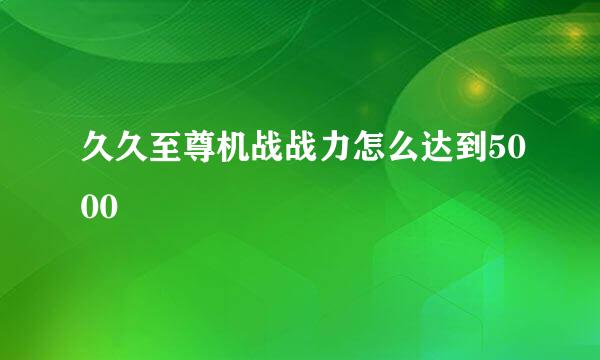 久久至尊机战战力怎么达到5000