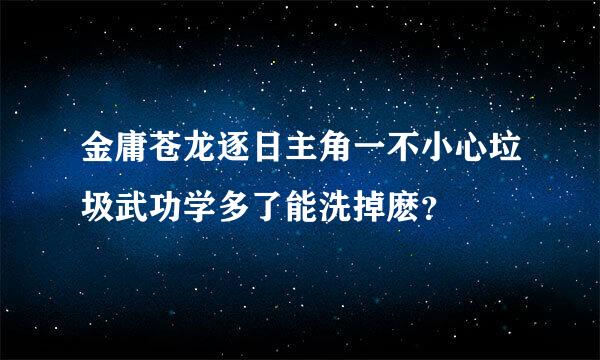 金庸苍龙逐日主角一不小心垃圾武功学多了能洗掉麽？