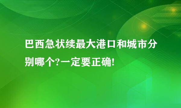 巴西急状续最大港口和城市分别哪个?一定要正确!