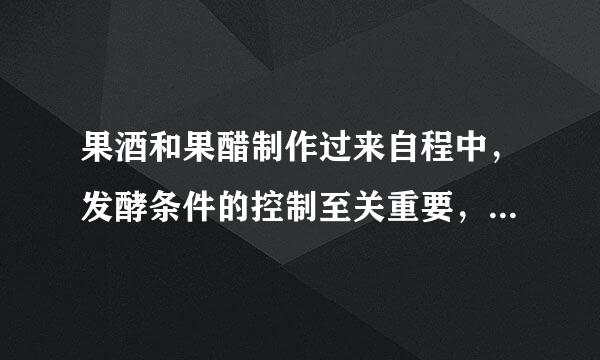 果酒和果醋制作过来自程中，发酵条件的控制至关重要，相关措施...