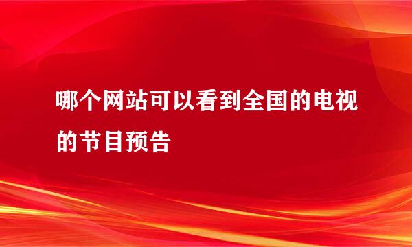 哪个网站可以看到全国的电视的节目预告